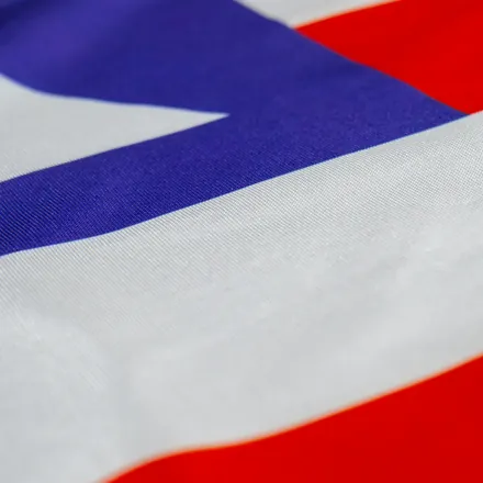Detalhe do tecido da bandeira da Bahia