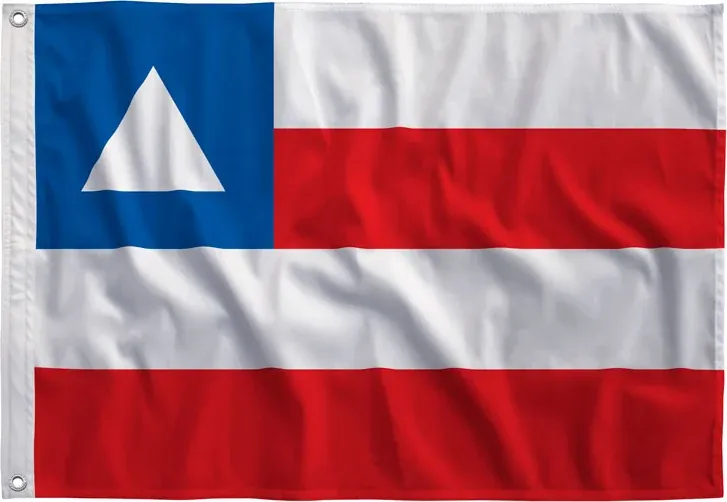 Bandeira da Bahia esticada, vista de frente