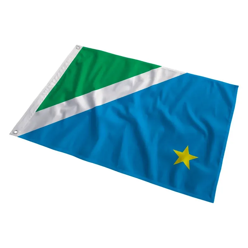 Bandeira de Mato Grosso do Sul tremulando ao vento