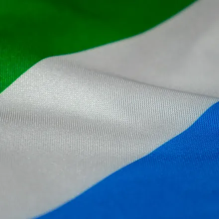 Detalhe do acabamento da bandeira de Mato Grosso do Sul