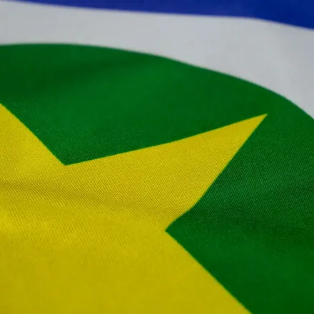 Detalhe do tecido da bandeira de Mato Grosso