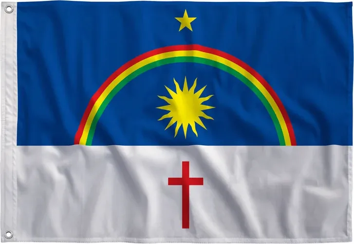 Bandeira de Pernambuco esticada, vista de frente