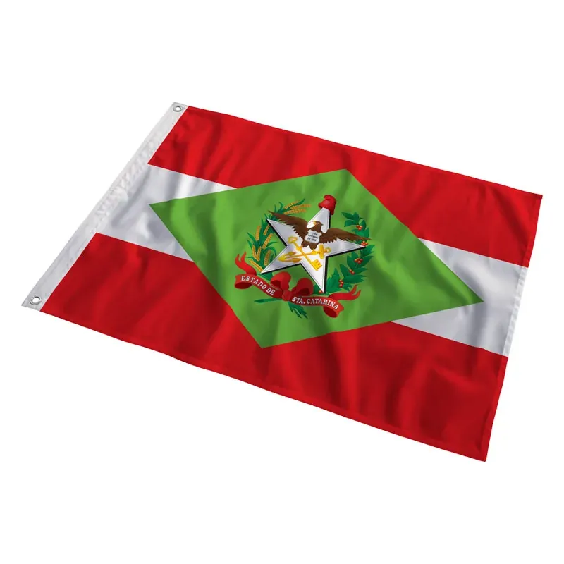 Bandeira de Santa Catarina tremulando ao vento