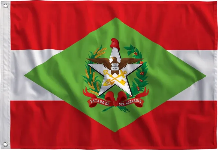 Bandeira de Santa Catarina reta, estampada