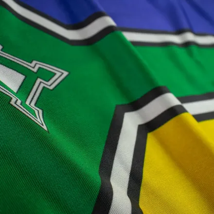 Detalhe do acabamento da bandeira do Amapá