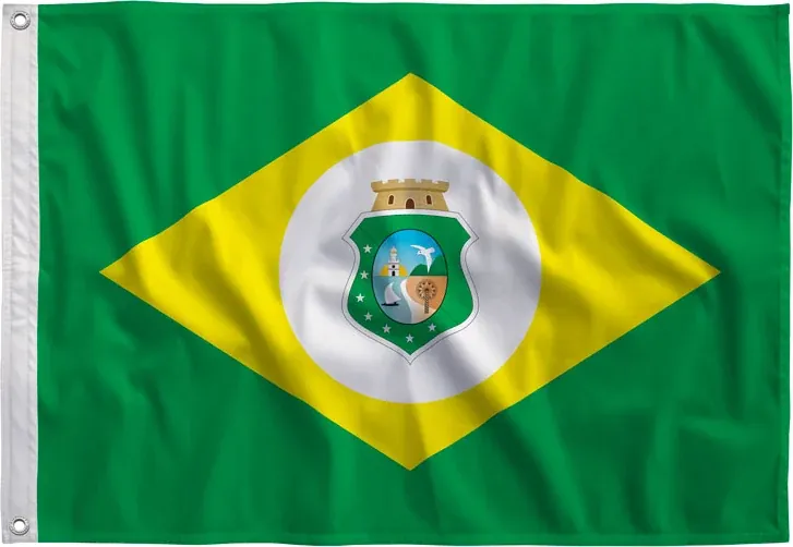 Bandeira do Ceará esticada, vista de frente