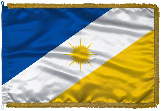 Bandeira do Tocantins em cetim com franja dourada