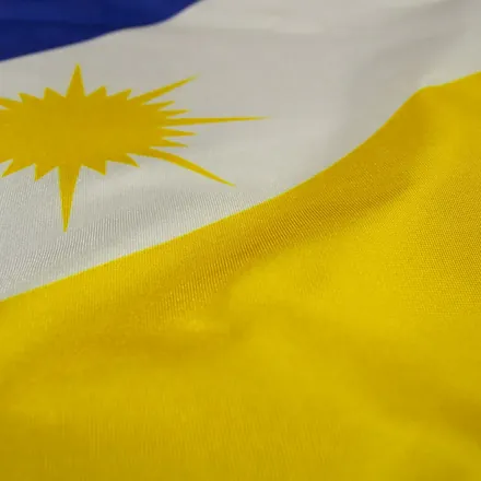 Detalhe do tecido da bandeira do Tocantins
