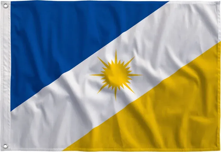 Bandeira do Tocantins esticada, vista de frente